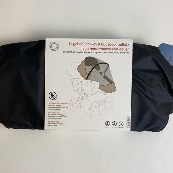 Bugaboo Donkey & Bugaboo Buffalo High Performance Rain Cover, Black, NWT - Picture 2 of 15